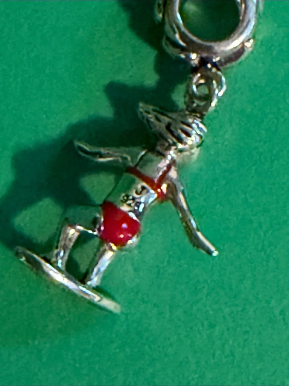 Silver Surfer Girl Charm with Red Bikini